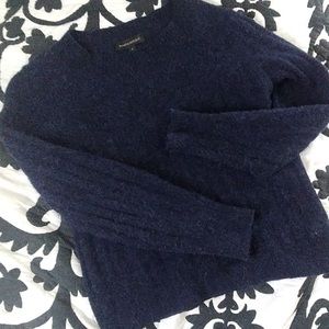 Deep navy blue.  slightly cropped banana republic sweater
